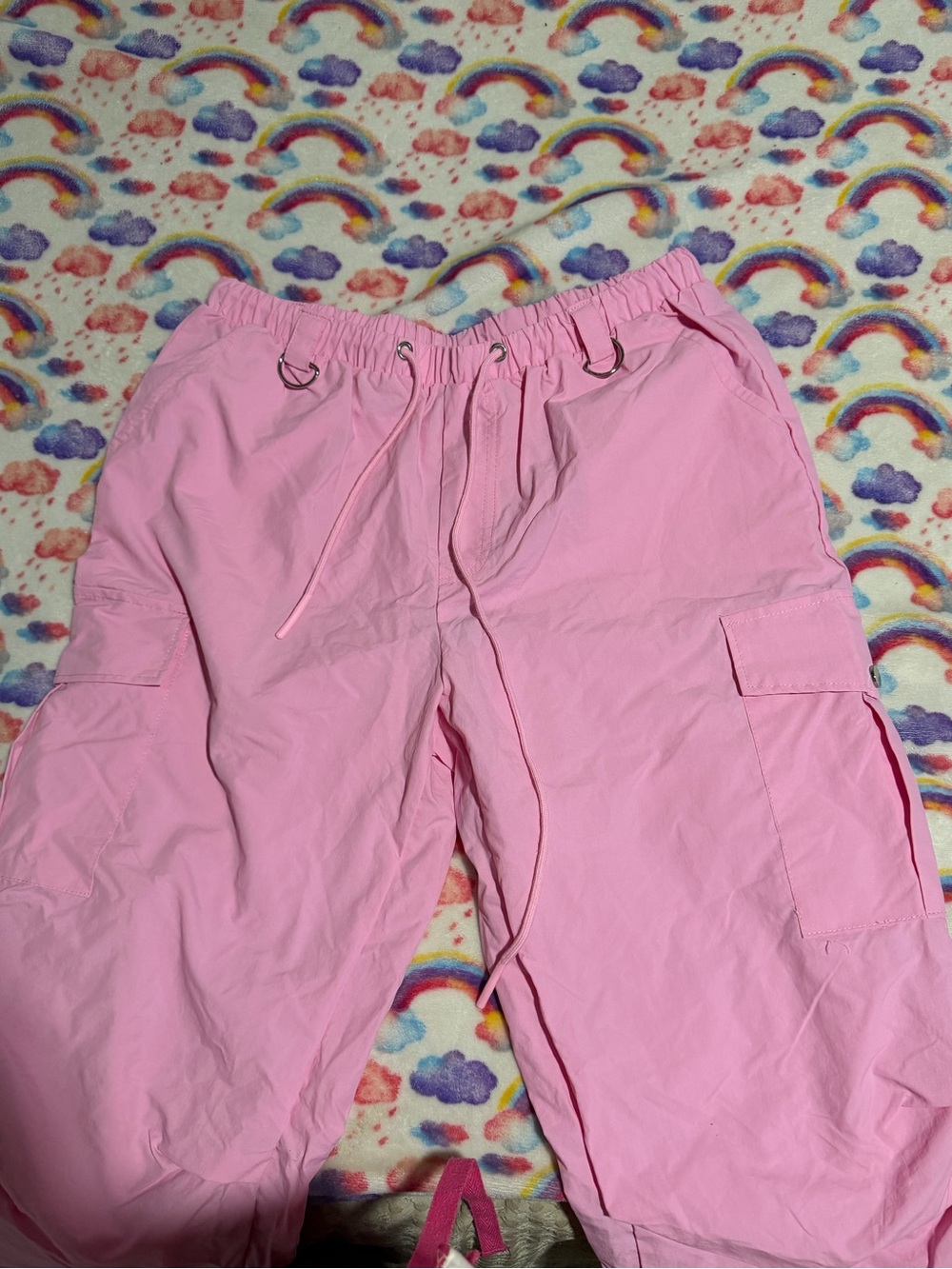 Fashion Nova Kids Bubblegum Pink Cargo Joggers with Drawstring